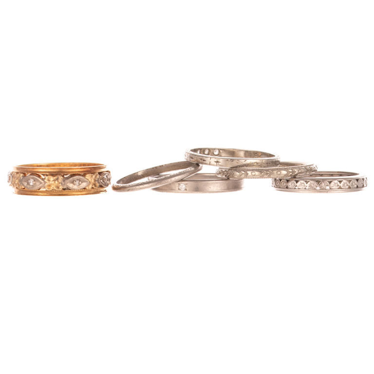 Six Vintage Wedding Rings