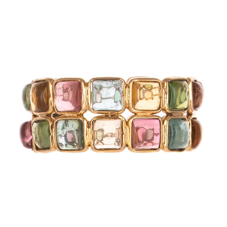 18k Yellow Gold Multi-Colored Tourmaline Ring