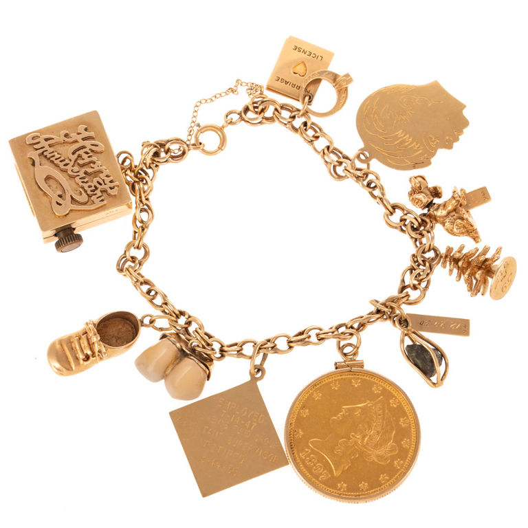 14k Yellow Gold Charm Bracelet