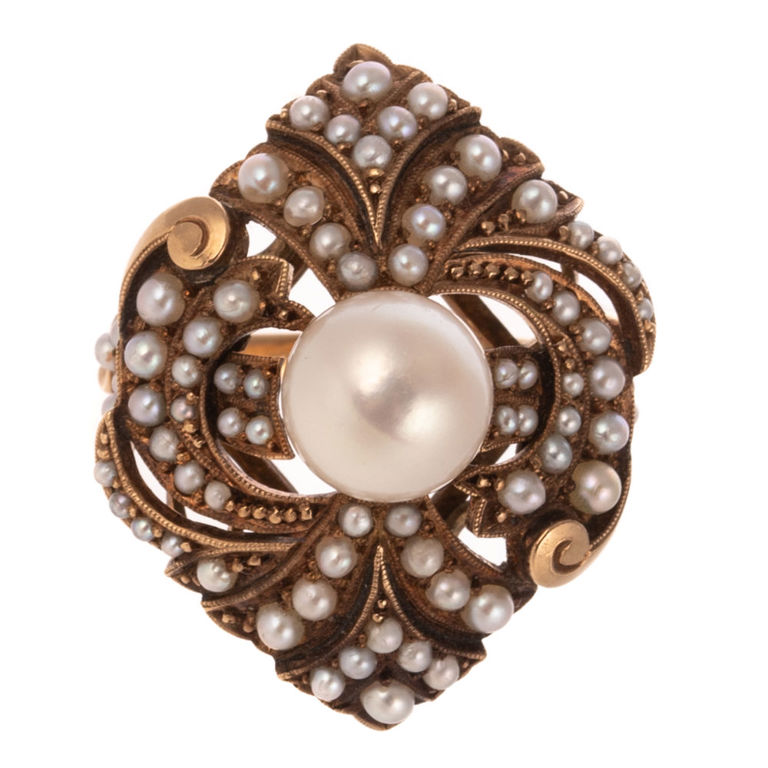 14k Yellow Gold Pearl Ring