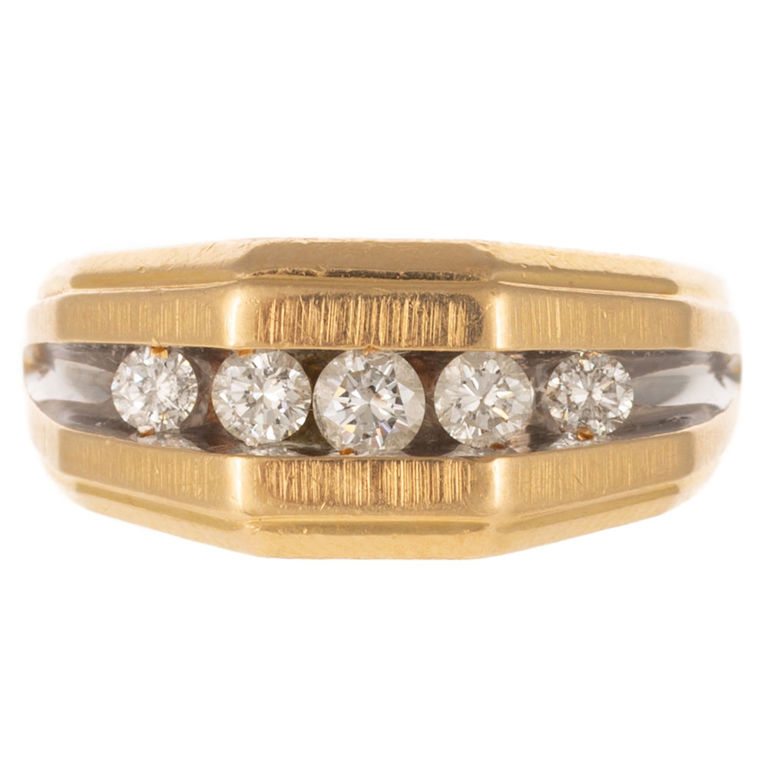 14k Yellow Gold Diamond Band Ring