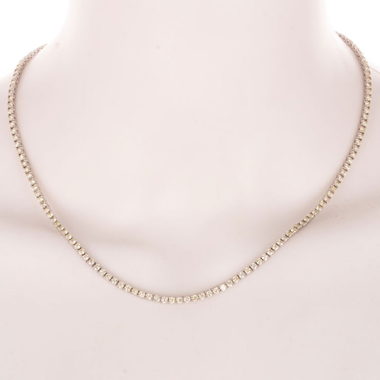 14k White Gold Diamond Line Necklace
