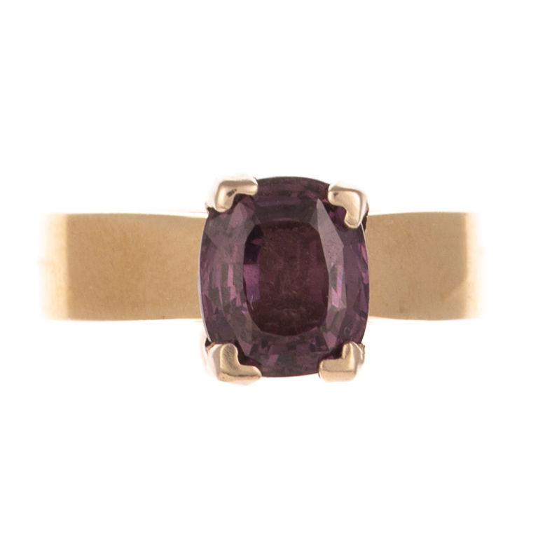 14k Yellow and White Gold Purple Spinel Ring