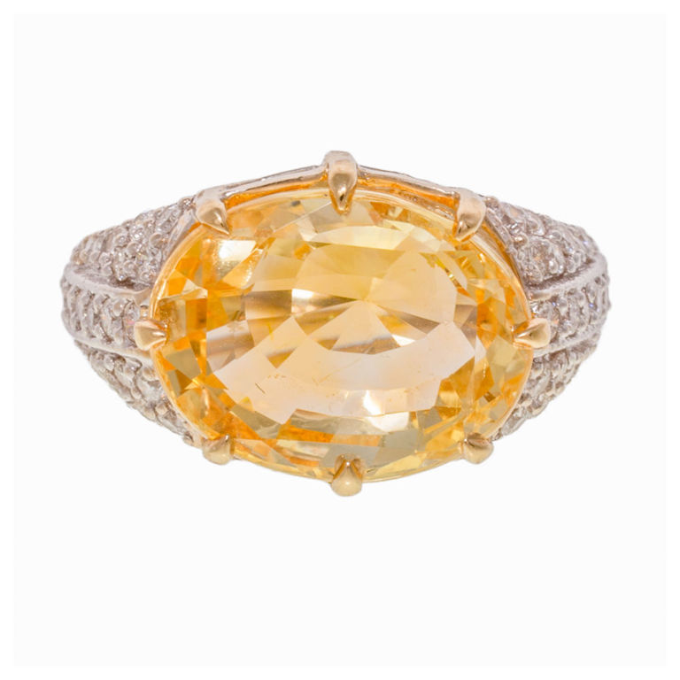 18k White Gold Sapphire and Diamond Ring