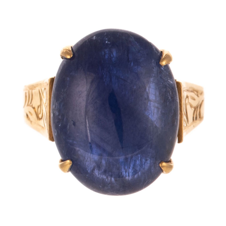 18k Yellow Gold Sapphire Ring