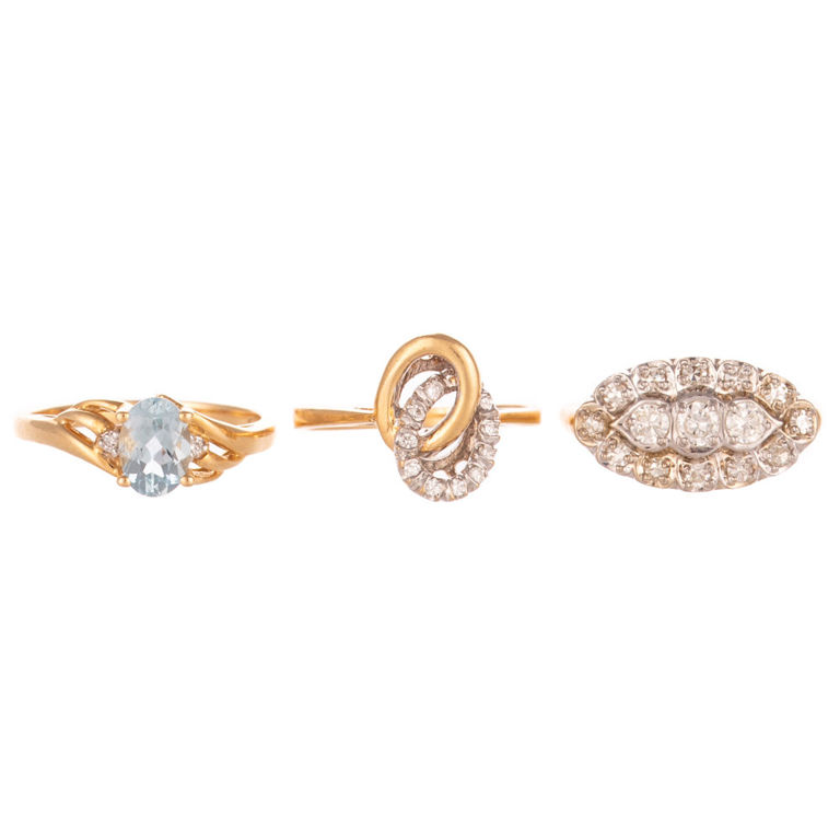 Three 14k Yellow Gold Rings