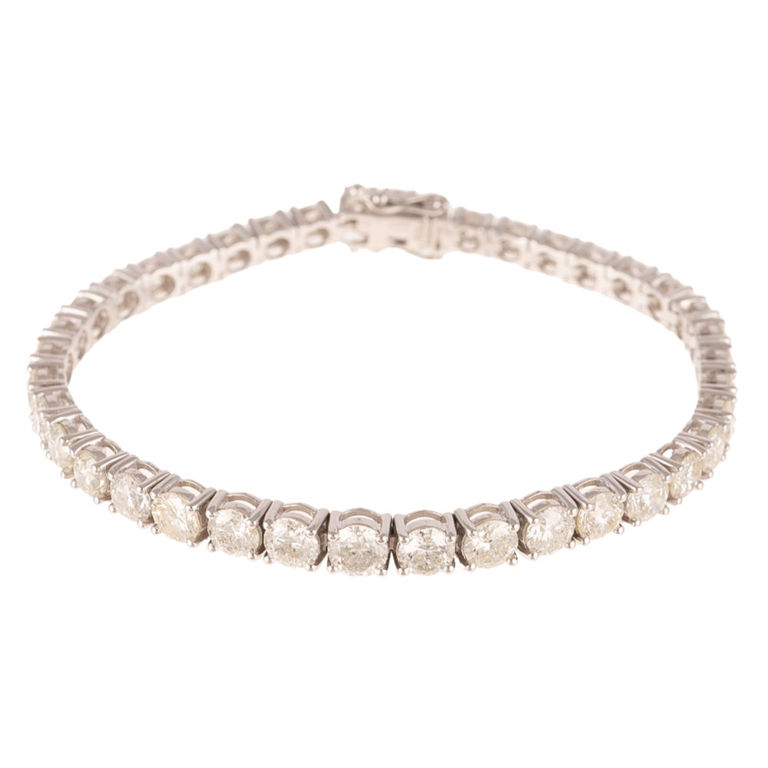 14k White Gold Diamond Line Bracelet