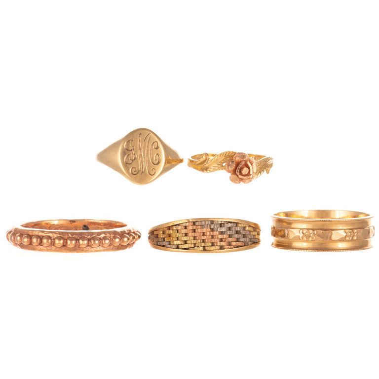 Five 14k Gold Rings