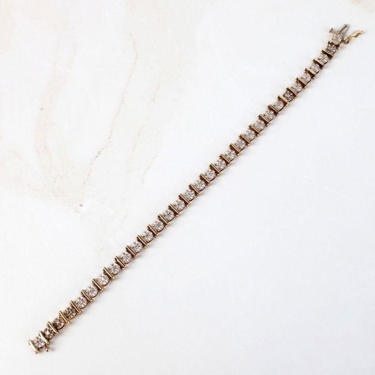 10k Yellow and White Gold Diamond Bracelet