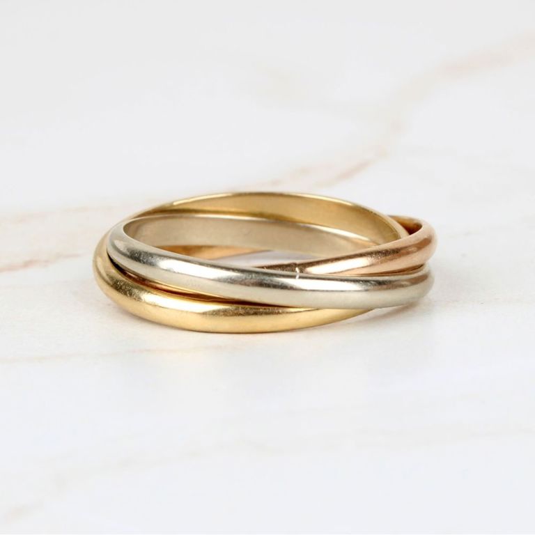 18k Tri-Color Gold Trinity Ring
