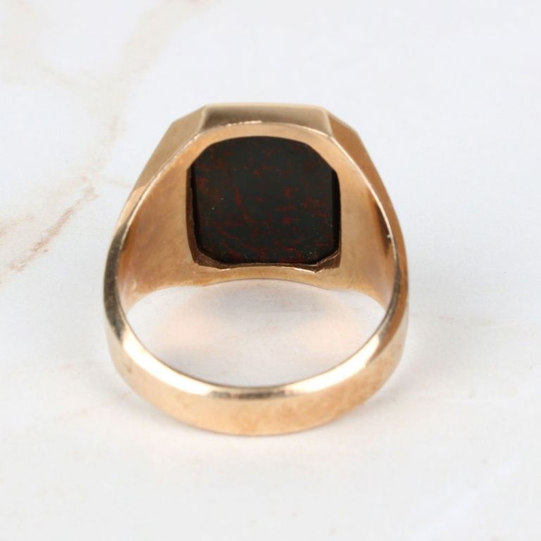 10k Yellow Gold Bloodstone Signet Ring