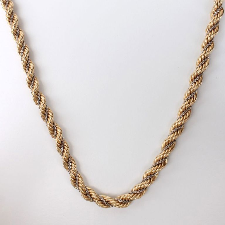 14k Yellow and White Gold Chain Necklace