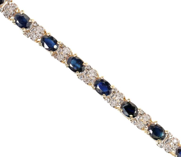 10k Gold Sapphire and Diamond Bracelet