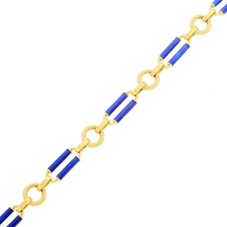 18k Gold and Enamel Bracelet