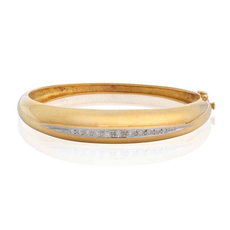 18k Gold Diamond Bangle