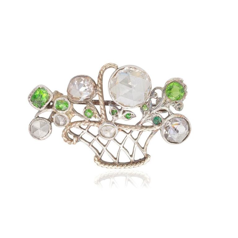 Diamond and Gem-Set Brooch