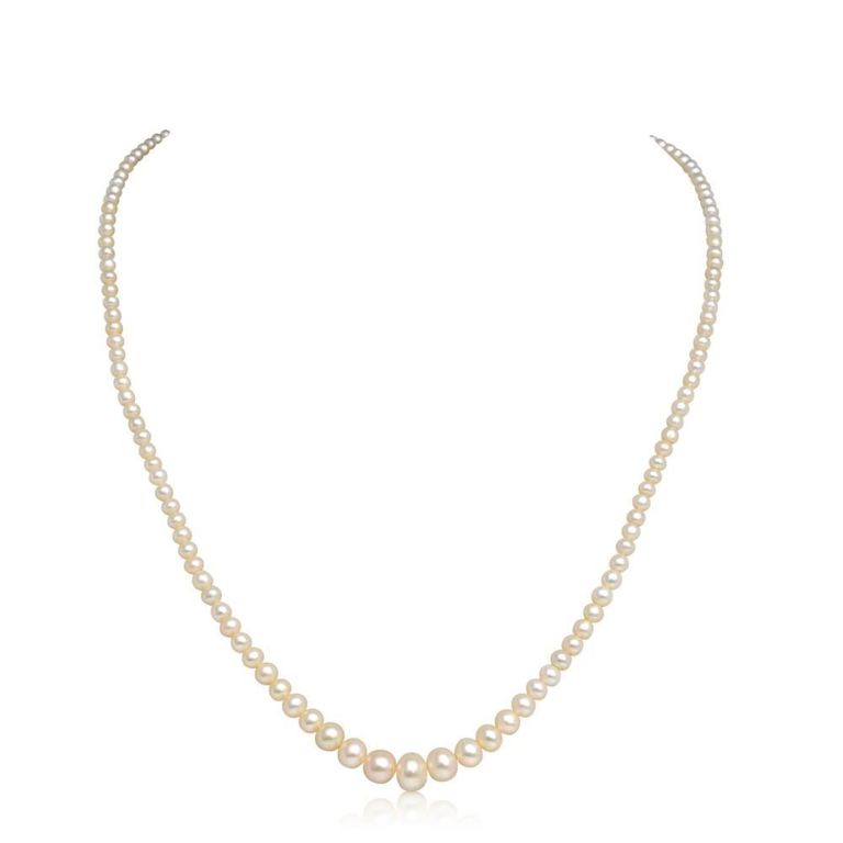 14k Gold Natural Pearl Necklace