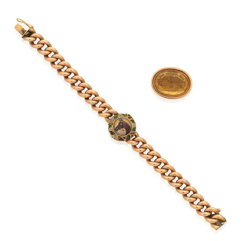 Reverse Intaglio Bracelet and Citrine Fob Seal