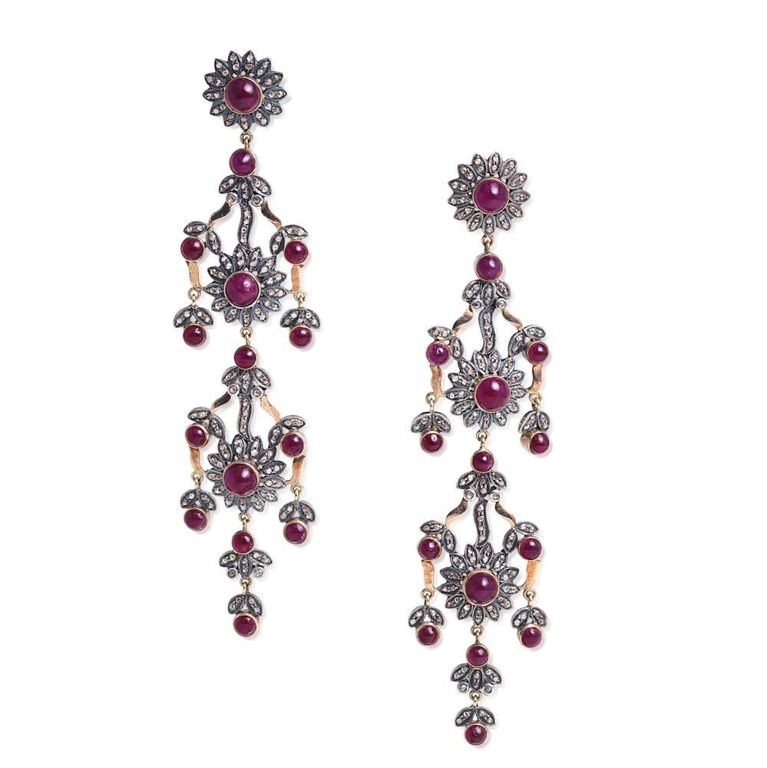 Diamond and Ruby Earrings