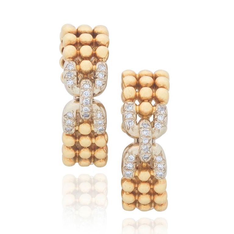 18k Gold Diamond Convertible Earrings