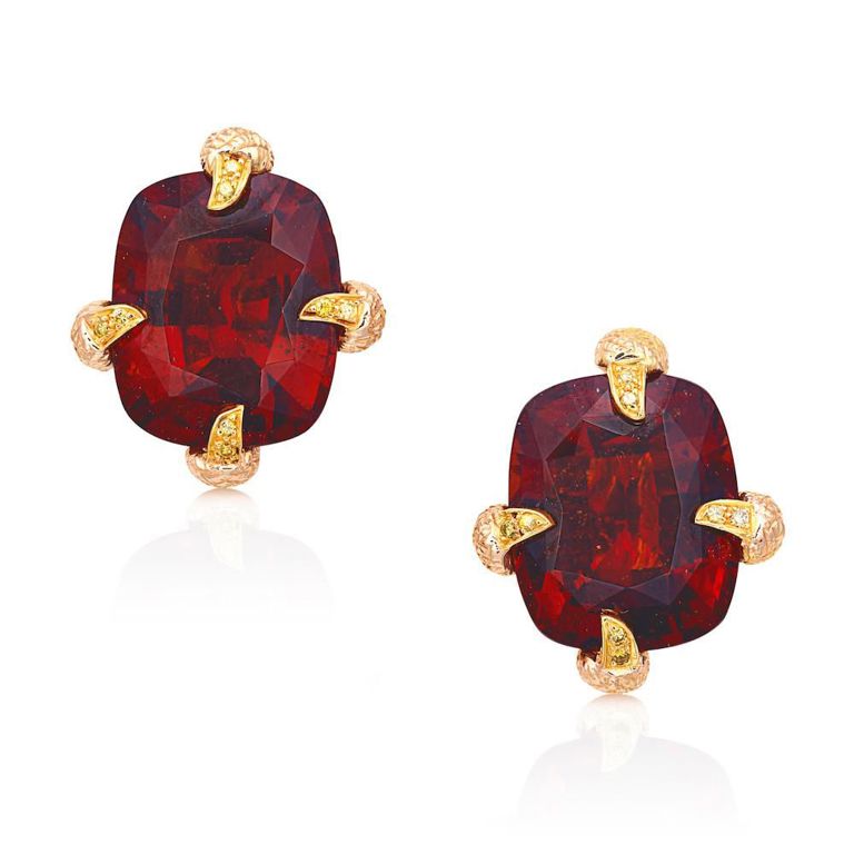 Garnet and Sapphire Earrings