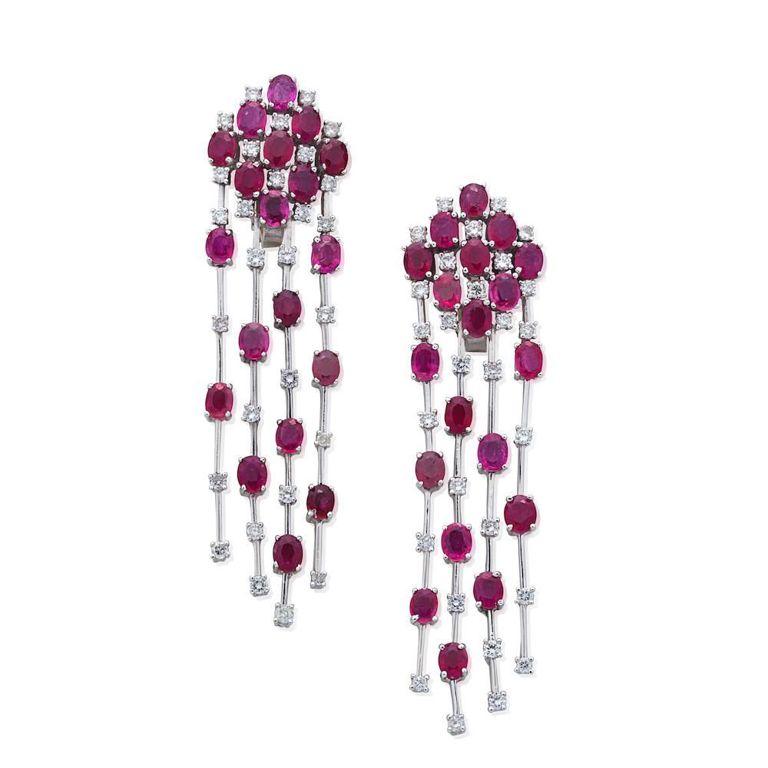 Ruby and Diamond Earrings