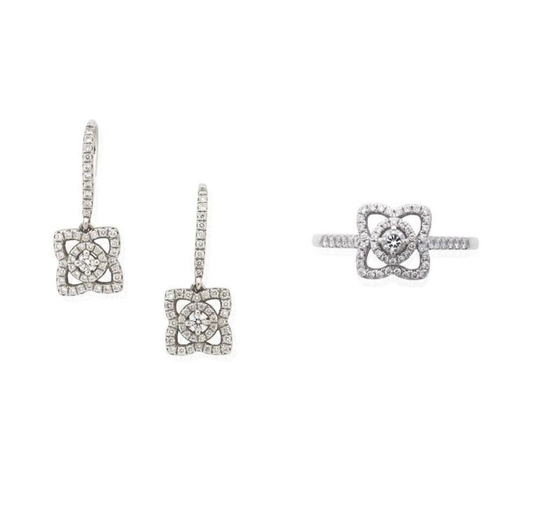 Diamond 'Enchanted Lotus' Ring and Earrings