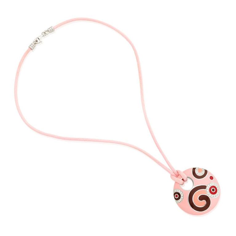 Enamel and Diamond Pendant Necklace