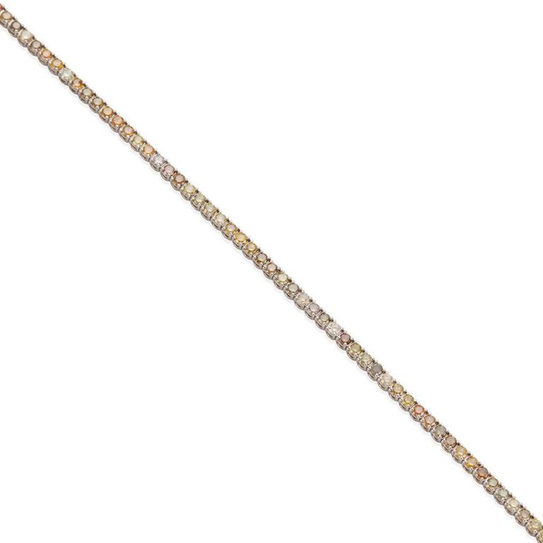 14k White Gold Colored Diamond Bracelet