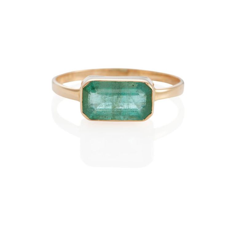 18k Yellow Gold Emerald Ring