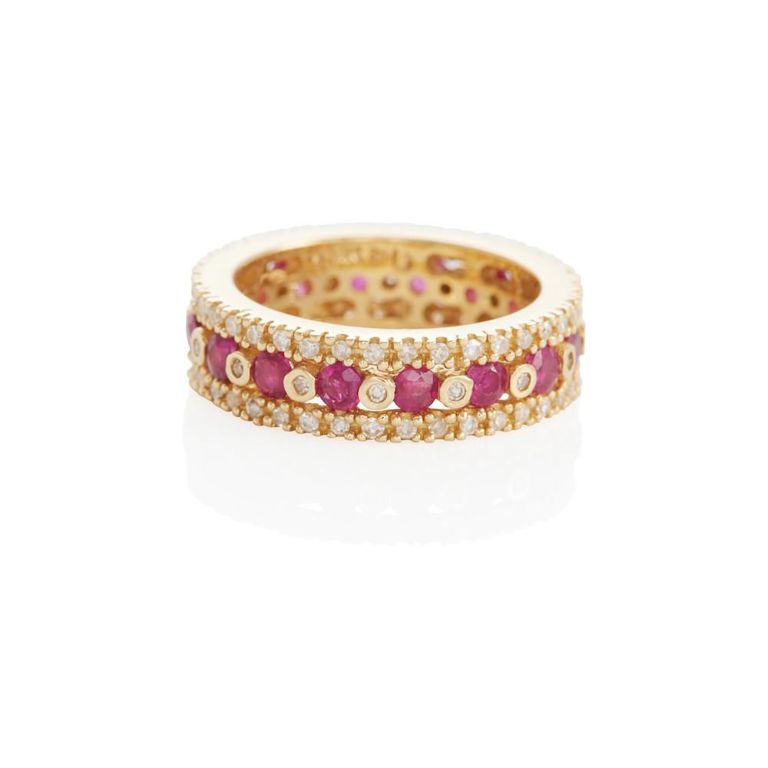 14k Yellow Gold Ruby and Diamond Ring