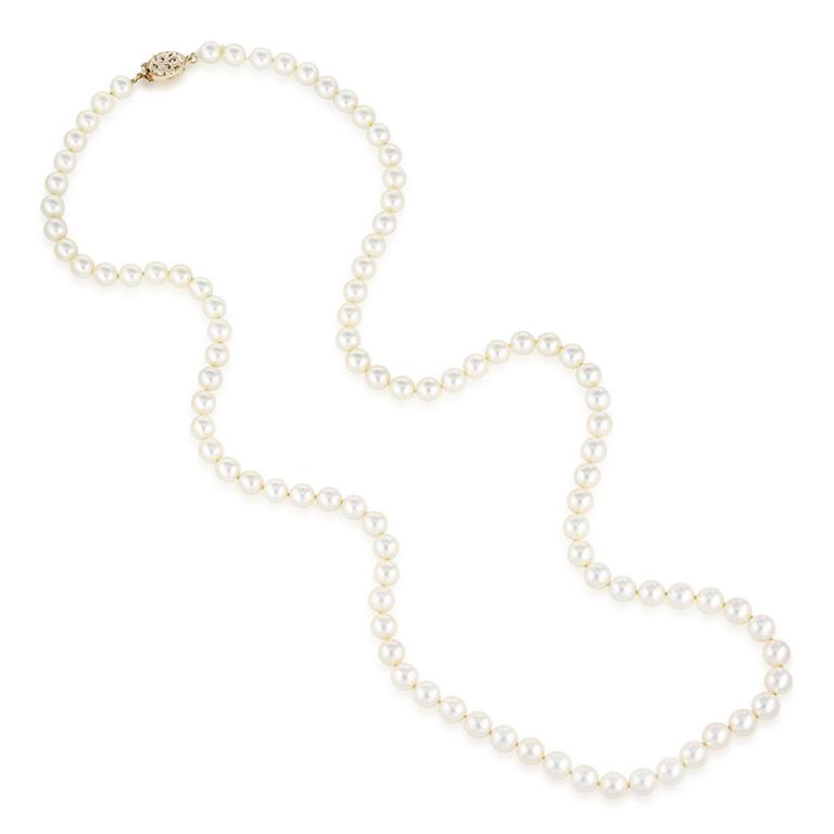 14k Yellow Gold Pearl Necklace