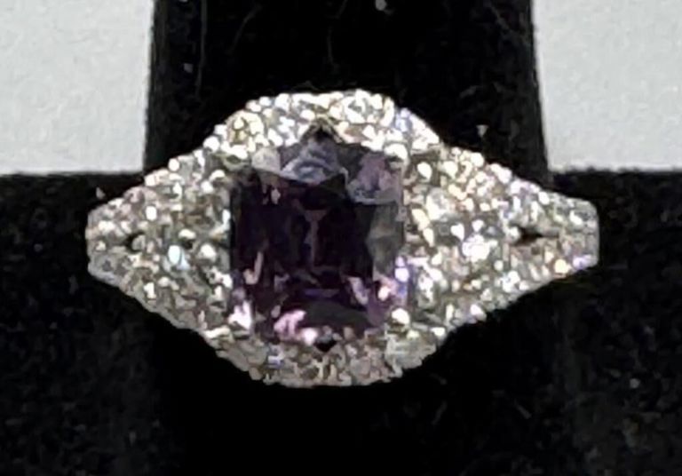 18k White Gold Spinel and Diamond Ring