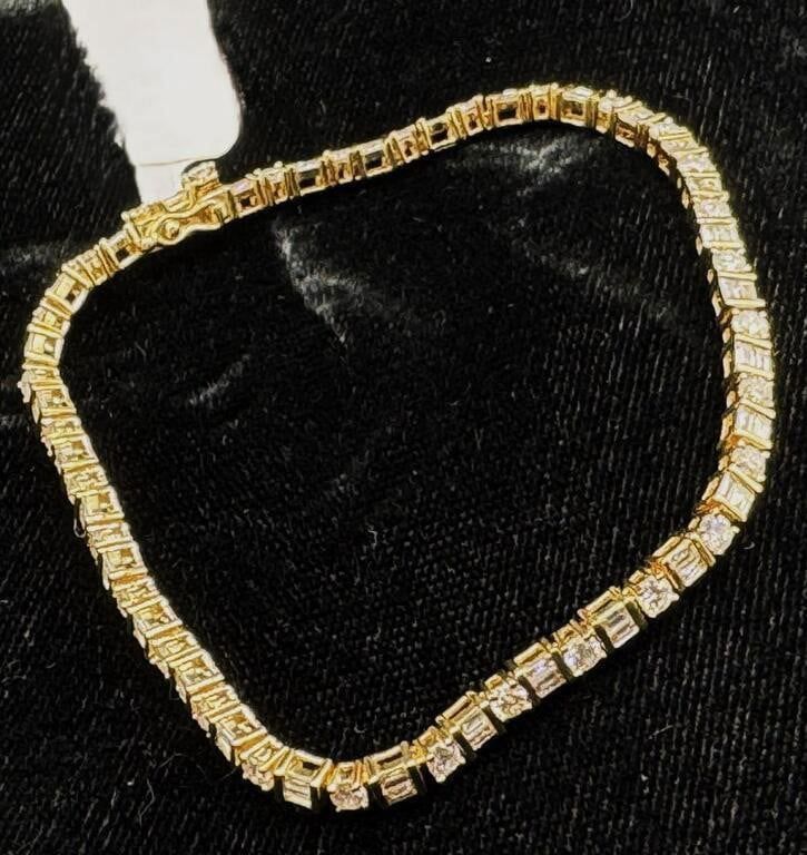 14k Yellow Gold Diamond Bracelet