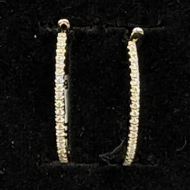 14k Yellow Gold Diamond Earrings