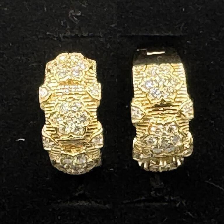 14k Yellow Gold Diamond Earrings