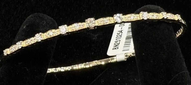 14k Yellow Gold Diamond Bangle Bracelet