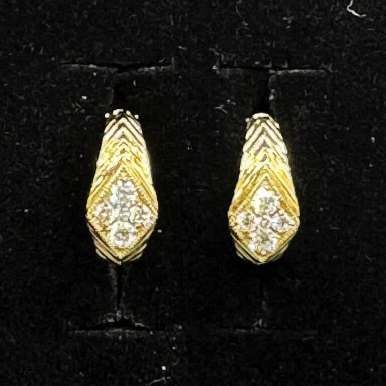 14k Yellow Gold Diamond Earrings