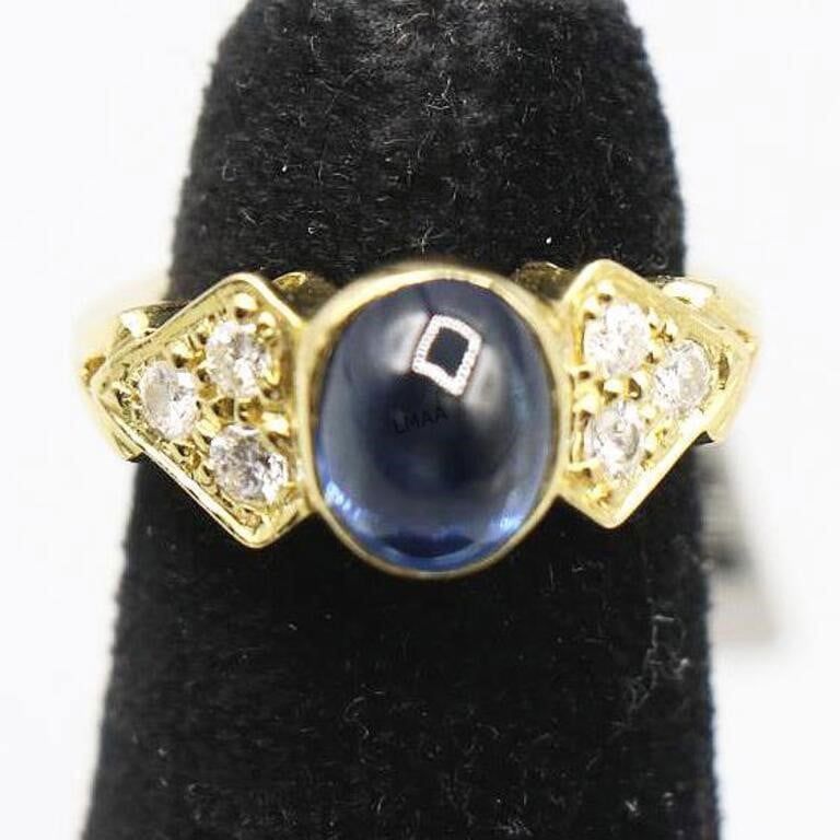 18k White Gold Sapphire and Diamond Ring