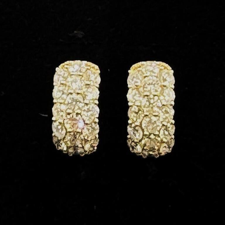 14k Yellow Gold Diamond Earrings