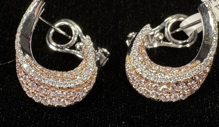 14k Two-Tone Gold Diamond Earrings