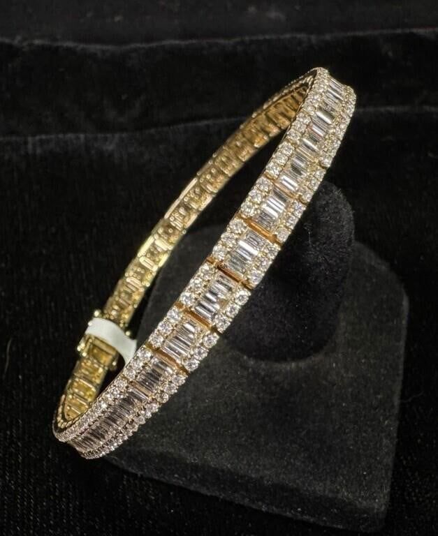 14k Yellow Gold Diamond Bracelet