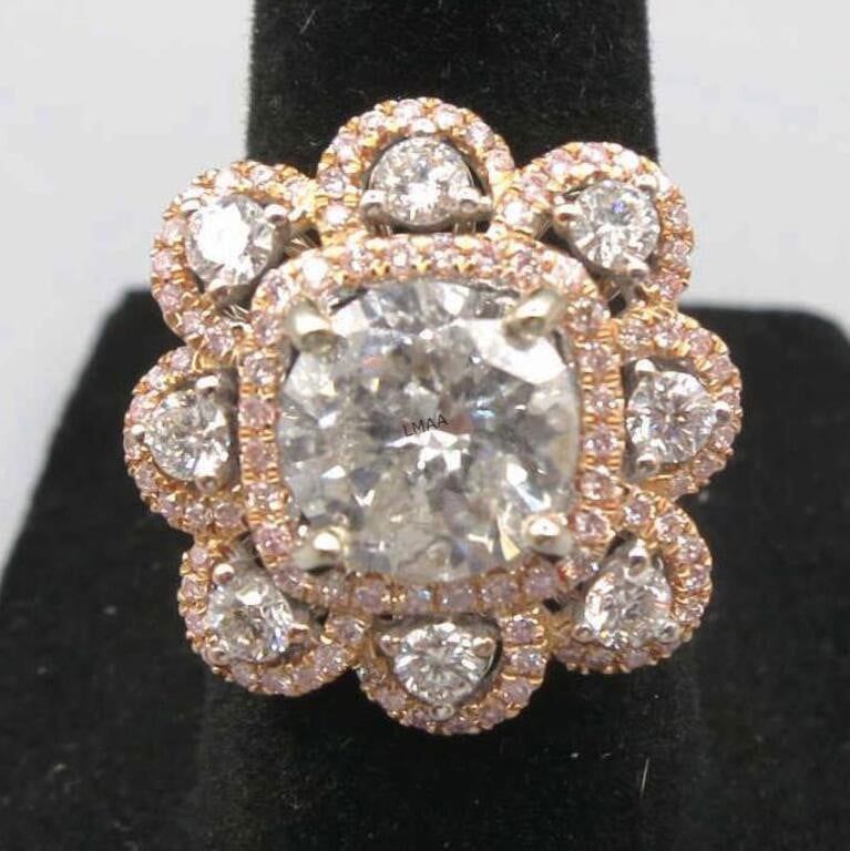 18k Rose and White Gold Diamond Ring