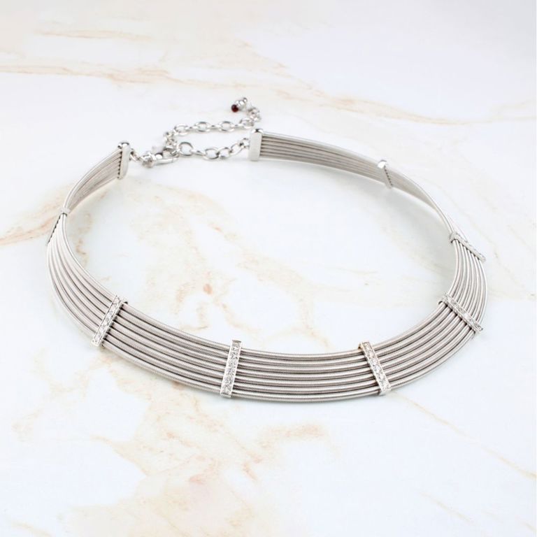 18k White Gold Diamond Choker Necklace