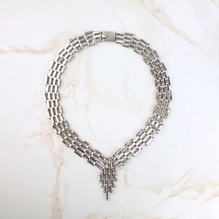 Sterling Silver Link Pendant Necklace