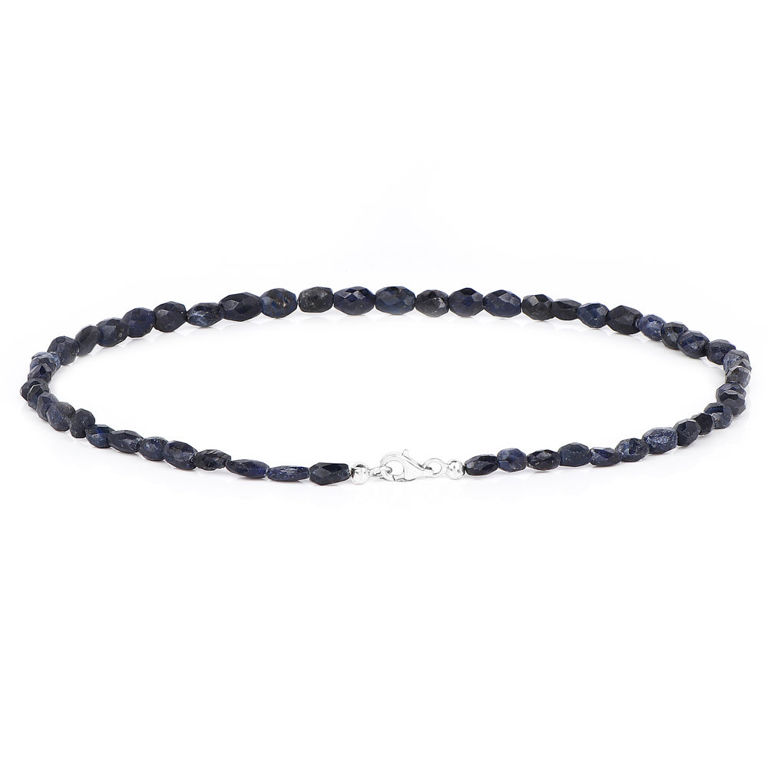 Rhodium Plated Black Sapphire Bracelet
