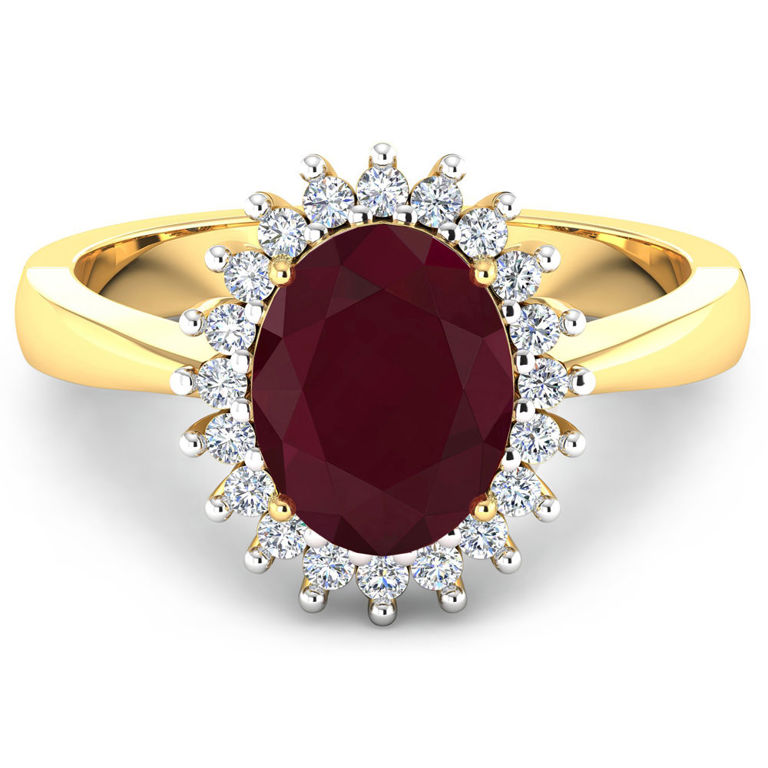 14k Gold Ruby and Diamond Ring