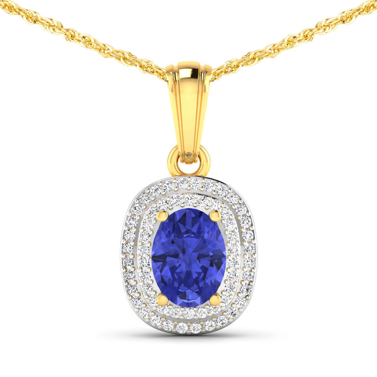 Tanzanite and Diamond Pendant Necklace