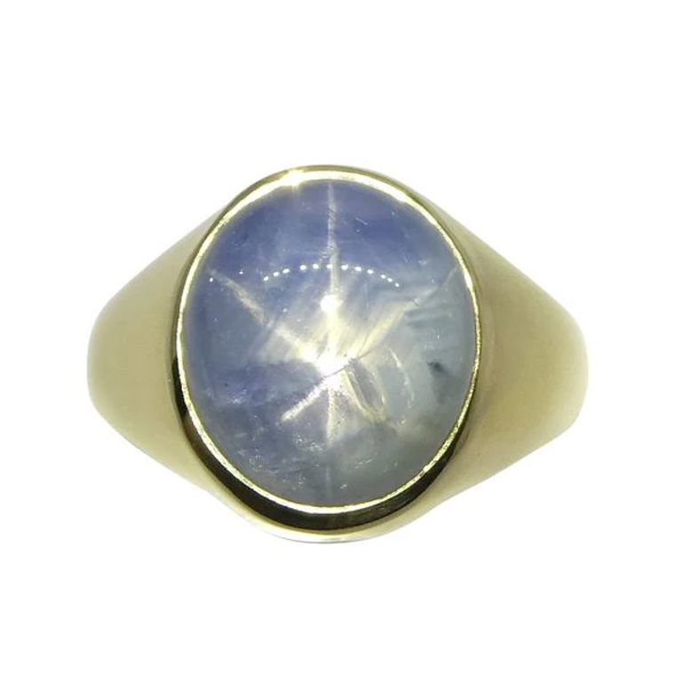 14k Yellow Gold Star Sapphire Ring