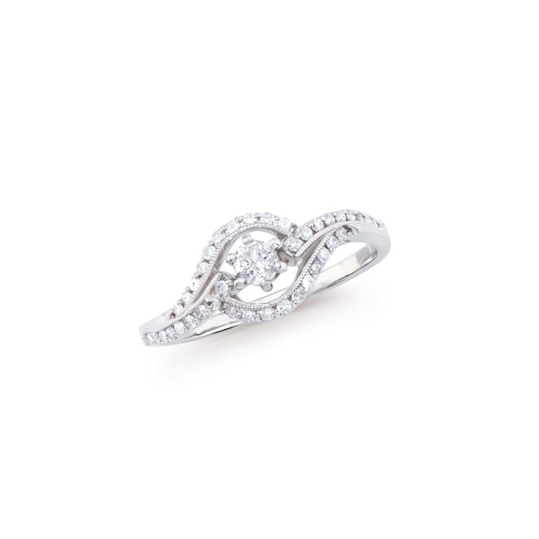 14k White Gold Diamond Ring